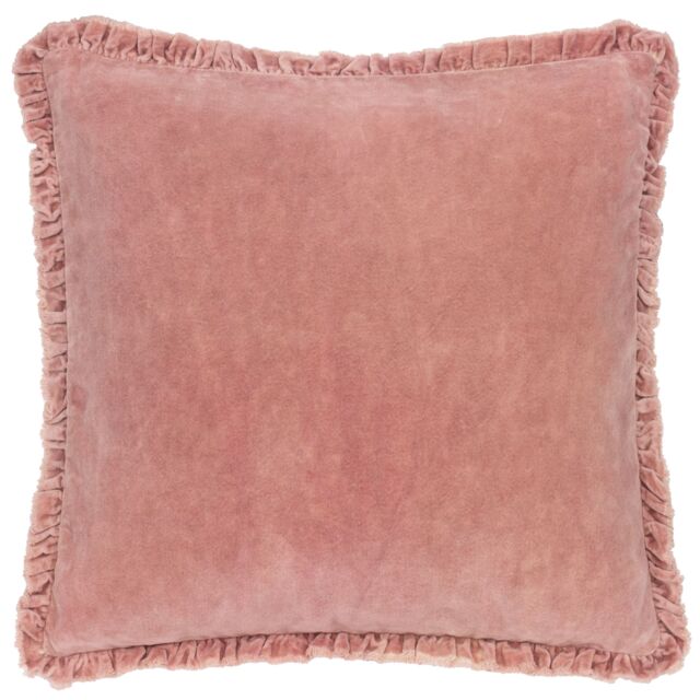 Yard Bertie 100% Cotton Velvet Cushion in Light Pink - Size: 45 cm x 45 cm - image 1