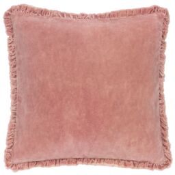 Yard Bertie 100% Cotton Velvet Cushion in Light Pink - Size: 45 cm x 45 cm - thumbnail 1