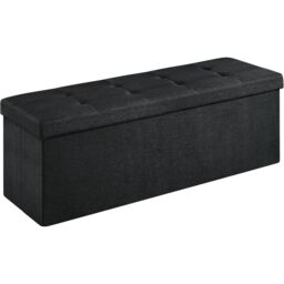 SONGMICS Large Storage Ottoman Bench Folding Foot Rest End Bed Easy Assembly in Black - thumbnail 8