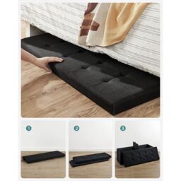 SONGMICS Large Storage Ottoman Bench Folding Foot Rest End Bed Easy Assembly in Black - thumbnail 7