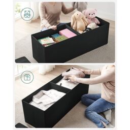 SONGMICS Large Storage Ottoman Bench Folding Foot Rest End Bed Easy Assembly in Black - thumbnail 6