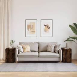 Berkfield Home Side Tables 2 pcs Smoked Oak 50x30x50 cm Engineered Wood in Brown - Size: 50 x 30 x 50 cm