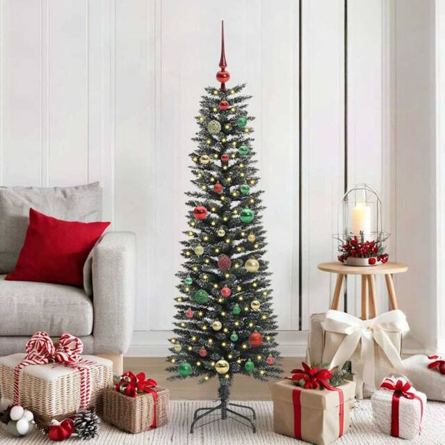 Berkfield Home Artificial Christmas Tree with 150 LEDs Green 43 x 43 x 150 cm - image 1