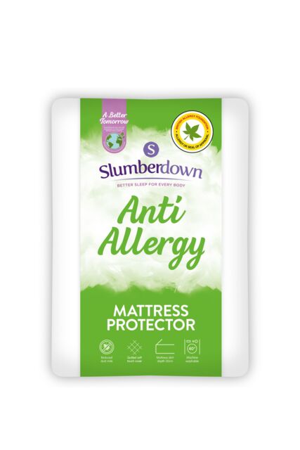 Slumberdown Anti Allergy Mattress Protector in White - Size: Double - image 1