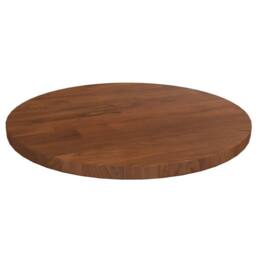 Berkfield Home Round Table Top Dark Brown √ò30x1.5 cm Treated Solid Wood Oak - Size: 30x1.5 cm - thumbnail 2