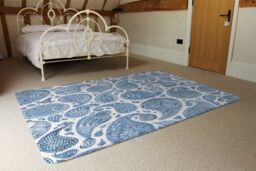 Benjamin Tate Design Blue & White Bo Ho World Rug in Natural - Size: Large - thumbnail 3