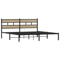Berkfield Home Metal Bed Frame without Mattress Sonoma Oak 180x200 cm Super King in Brown - thumbnail 3