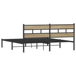 Berkfield Home Metal Bed Frame without Mattress Sonoma Oak 180x200 cm Super King in Brown - thumbnail 6