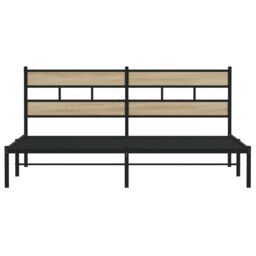 Berkfield Home Metal Bed Frame without Mattress Sonoma Oak 180x200 cm Super King in Brown - thumbnail 4