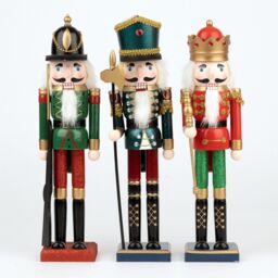 Shatchi 30cm Musical Animated Wooden Nutcrackers Soldiers Christmas Ornament Any One