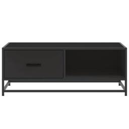 Berkfield Home Coffee Table Black 90x57x35 cm Engineered Wood & Metal - Size: 90 x 57 x 35 cm - thumbnail 5