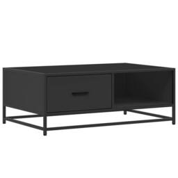 Berkfield Home Coffee Table Black 90x57x35 cm Engineered Wood & Metal - Size: 90 x 57 x 35 cm - thumbnail 1