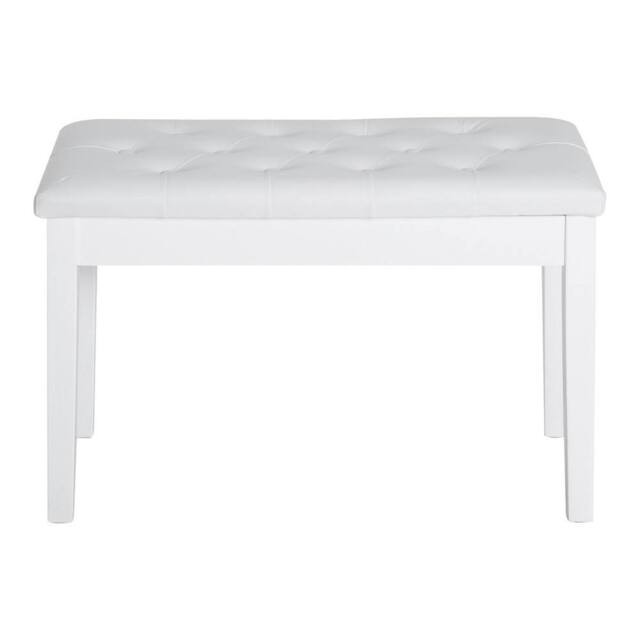 KORVIXA Faux Leather Piano Stool White with Storage - Size: 0.6m2 - image 1