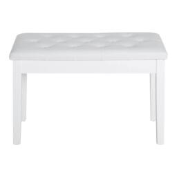 KORVIXA Faux Leather Piano Stool White with Storage - Size: 0.6m2 - thumbnail 1