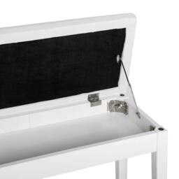 KORVIXA Faux Leather Piano Stool White with Storage - Size: 0.6m2 - thumbnail 4