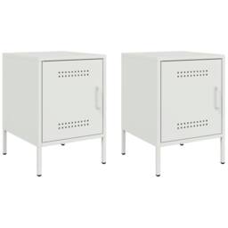 Berkfield Home Durable Bedside Cabinets 2 pcs White 36x39x50.5 cm Steel - thumbnail 3