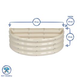 Harbour Housewares Raised Garden Beds - 2x Semi-Circle Bottomless Galvanised Steel Planter 90 x 45cm in Green - Size: 90 x 45 cm - thumbnail 3