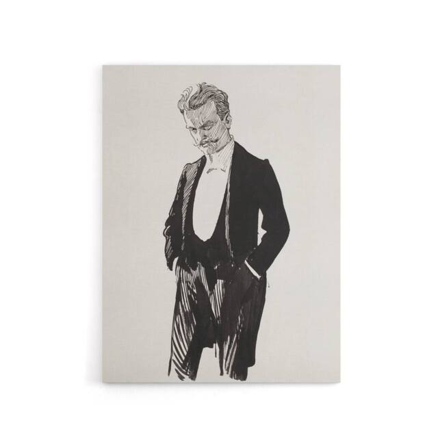 "Artery8 Albert Edelfelt Composer Jean Sibelius Portrait Canvas Wall Art Print in White - Size: W12"" x H16""" - image 1