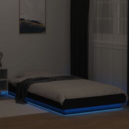 Berkfield Home Bed Frame with LED Lights without Mattress Black 75x190cm - Size: 75x190 cm - thumbnail 4