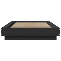 Berkfield Home Bed Frame with LED Lights without Mattress Black 75x190cm - Size: 75x190 cm - thumbnail 5