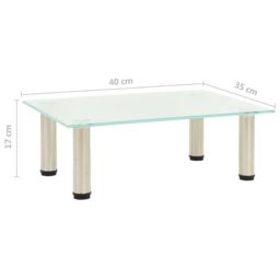 Berkfield Home TV Stand Frosted 40x35x17 cm Tempered Glass in Clear - Size: 40 x 35 x 17 cm - thumbnail 5