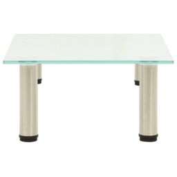 Berkfield Home TV Stand Frosted 40x35x17 cm Tempered Glass in Clear - Size: 40 x 35 x 17 cm - thumbnail 3