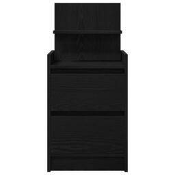 Berkfield Home Durable Bedside Cabinet with 2 Drawers Black 38x34x80 cm - Size: 38 x 34 x 80 cm - thumbnail 6