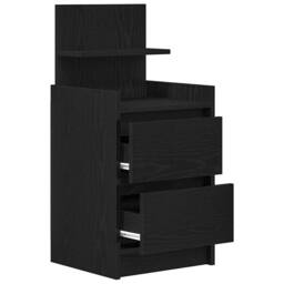 Berkfield Home Durable Bedside Cabinet with 2 Drawers Black 38x34x80 cm - Size: 38 x 34 x 80 cm - thumbnail 5