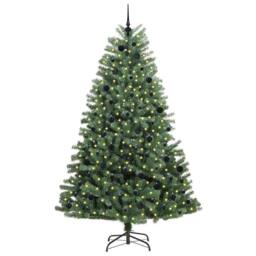 Berkfield Home Realistic Artificial Hinged Christmas Tree Green 240 cm PVC & Metal - thumbnail 1