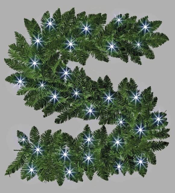 Shatchi 2m Prelit Imperial Pine Green W/Cool White Leds Christmas Christmas Garland - image 1