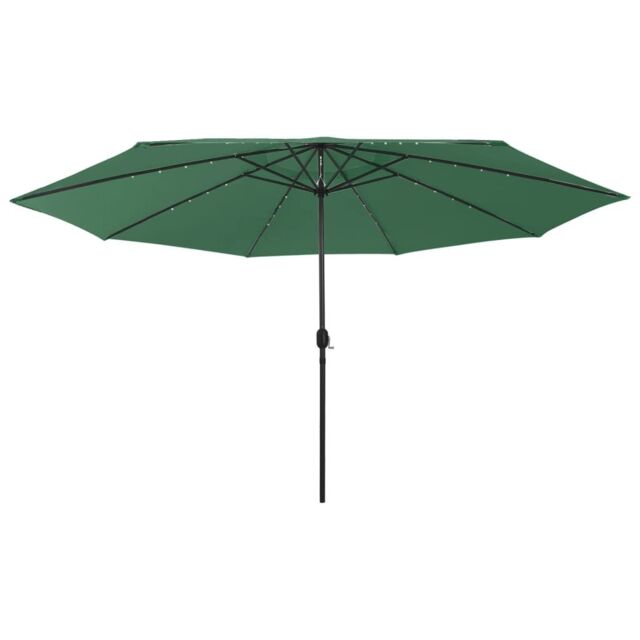 Berkfield Home Garden Parasol with LED Lights 400 cm Green - image 1