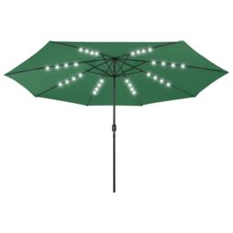 Berkfield Home Garden Parasol with LED Lights 400 cm Green - thumbnail 2