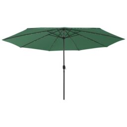 Berkfield Home Garden Parasol with LED Lights 400 cm Green - thumbnail 1