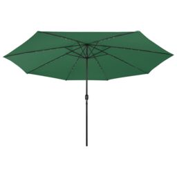 Berkfield Home Garden Parasol with LED Lights 400 cm Green - thumbnail 3