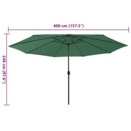 Berkfield Home Garden Parasol with LED Lights 400 cm Green - thumbnail 7