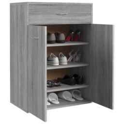 Berkfield Home Shoe Cabinet Grey Sonoma 60x35x84 cm Engineered Wood - Size: 60 x 35 x 84 cm - thumbnail 5