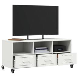 Berkfield Home TV Cabinet White 100.5x39x43.5 cm Steel - thumbnail 5