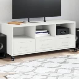 Berkfield Home TV Cabinet White 100.5x39x43.5 cm Steel - thumbnail 2