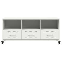 Berkfield Home TV Cabinet White 100.5x39x43.5 cm Steel - thumbnail 6