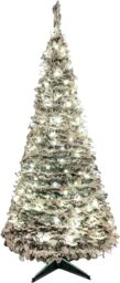 Shatchi 4FT Pre-Lit Green Pop Up Artificial Christmas Tree with Warm White LEDs & Metal Stand - thumbnail 9