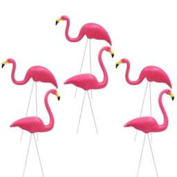 Kelvenix Set of 6 Flamingo Garden Ornaments in Pink - Size: 0.6m2 - thumbnail 1