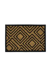 JVL Alba Woven Tuffscrape Doormat 40x60cm Diamond in Natural - Size: 40 cm x 60 cm - thumbnail 1