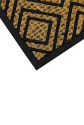 JVL Alba Woven Tuffscrape Doormat 40x60cm Diamond in Natural - Size: 40 cm x 60 cm - thumbnail 4