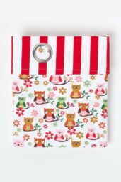 Homescapes Owls Printed Ready Made Eyelet Curtain Pair in Red - Size: 140 cm width x 183 cm drop - thumbnail 2