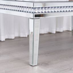 Comfy Living Ltd Mirrored Coffee Table with Crystal Detail in Silver - thumbnail 3