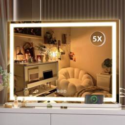 Dprodo 58cm x 45cm 3 Color Dimmable Vanity Mirror with Lights in Natural White - Size: 1 Pack - thumbnail 8