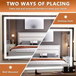 Dprodo 58cm x 45cm 3 Color Dimmable Vanity Mirror with Lights in Natural White - Size: 1 Pack - thumbnail 4