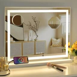 Dprodo 58cm x 45cm 3 Color Dimmable Vanity Mirror with Lights in Natural White - Size: 1 Pack - thumbnail 1