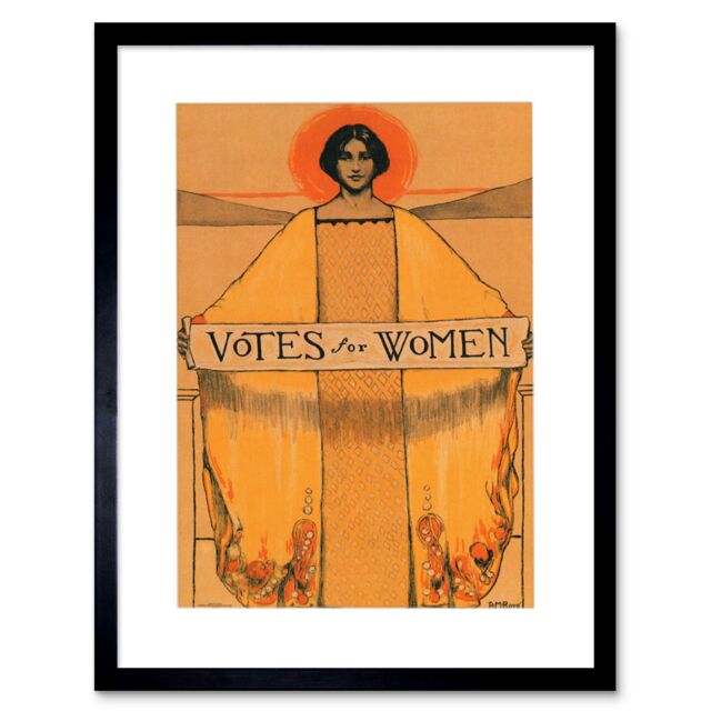 Artery8 Votes For Women Political Suffrage Movement 1931 Vintage Poster Artwork Framed Wall Art Print 12X16 Inch in Black - image 1