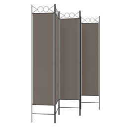 Berkfield Home 5-Panel Room Divider Anthracite 200x200 cm Fabric in Black - thumbnail 4